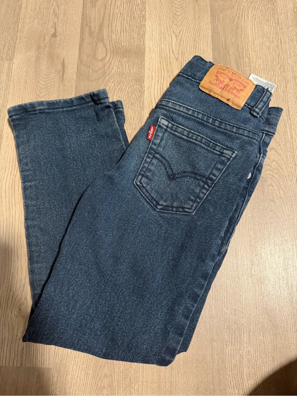 Levi's Kids Slim Straight Jeans in Dark Blue Denim